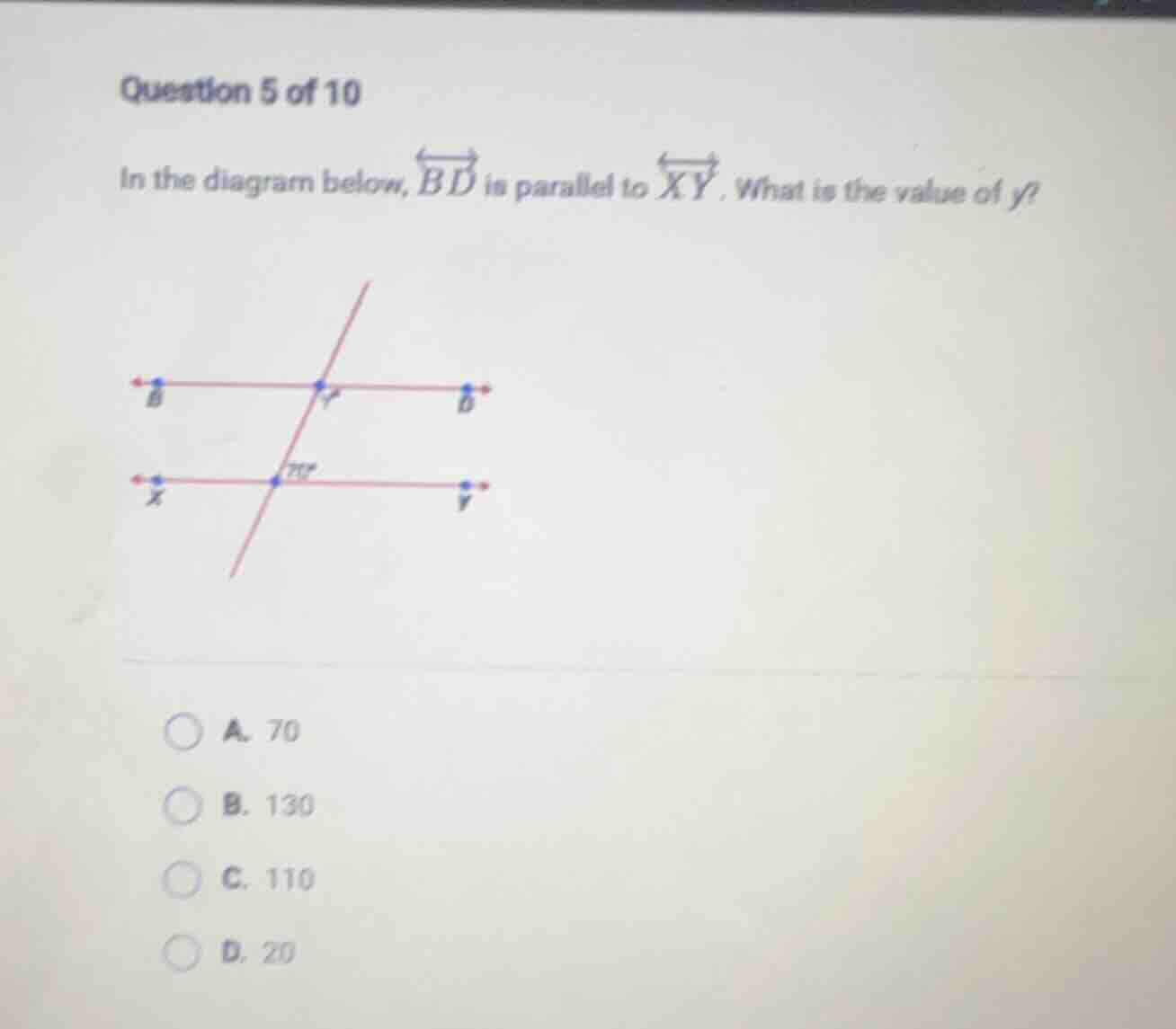question 5 of 10 in the diagram below, \\overleftrightarrow{bd} is para…