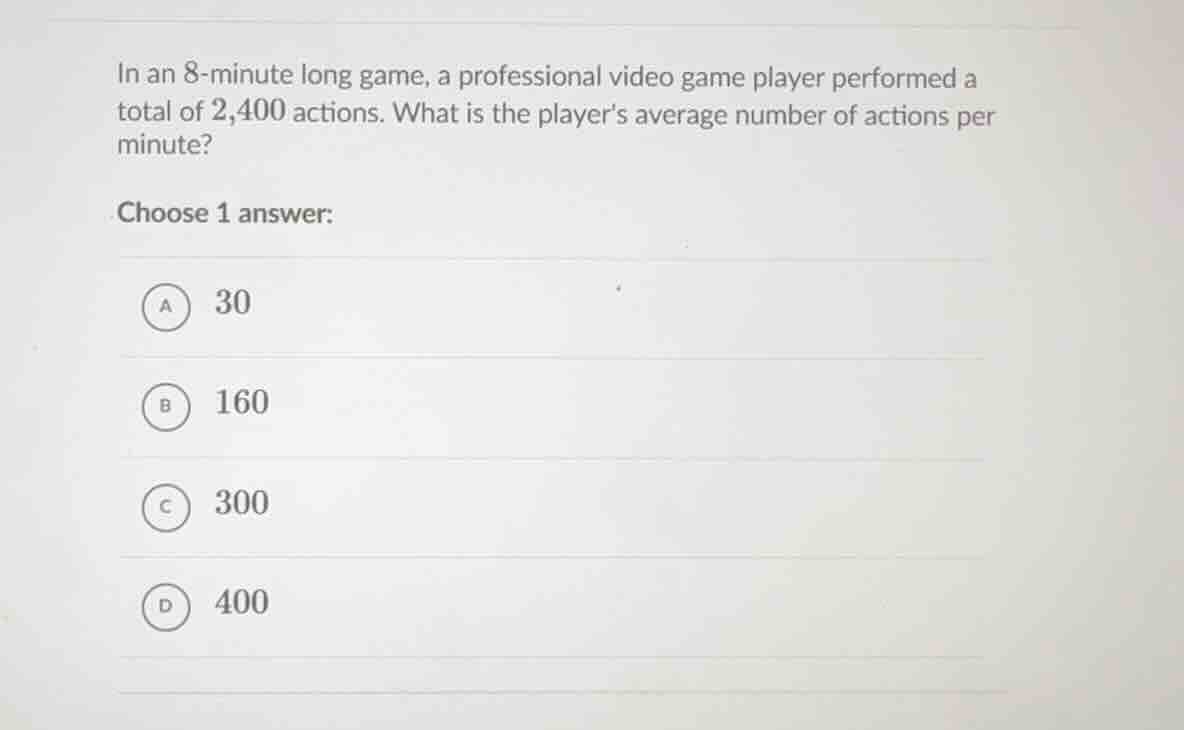 in an 8-minute long game, a professional video game player performed a …