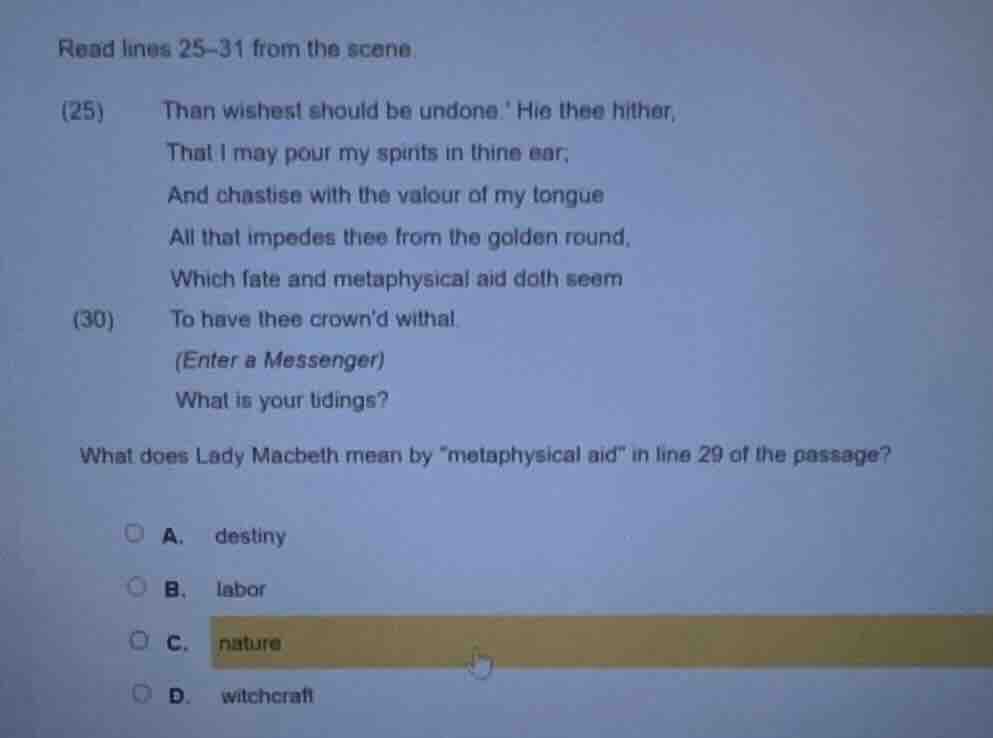 read lines 25–31 from the scene (25) than wishest should be undone. hie…