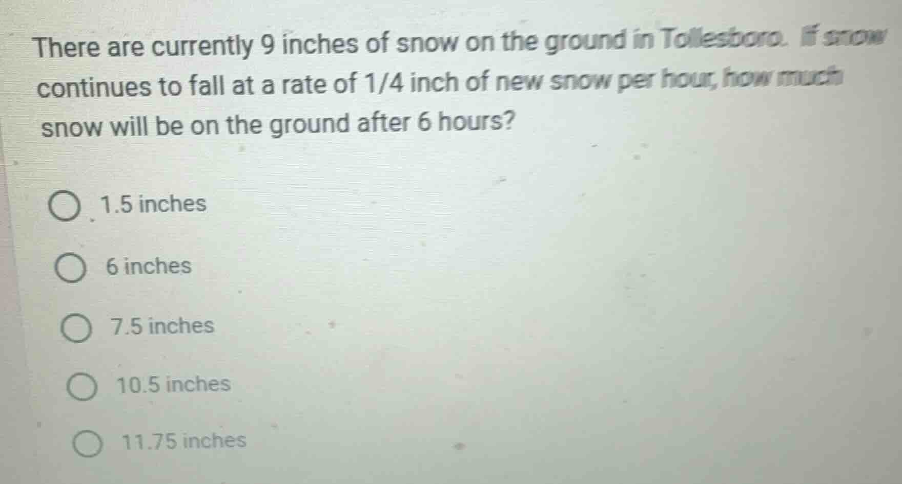 there are currently 9 inches of snow on the ground in tollesboro. if sn…