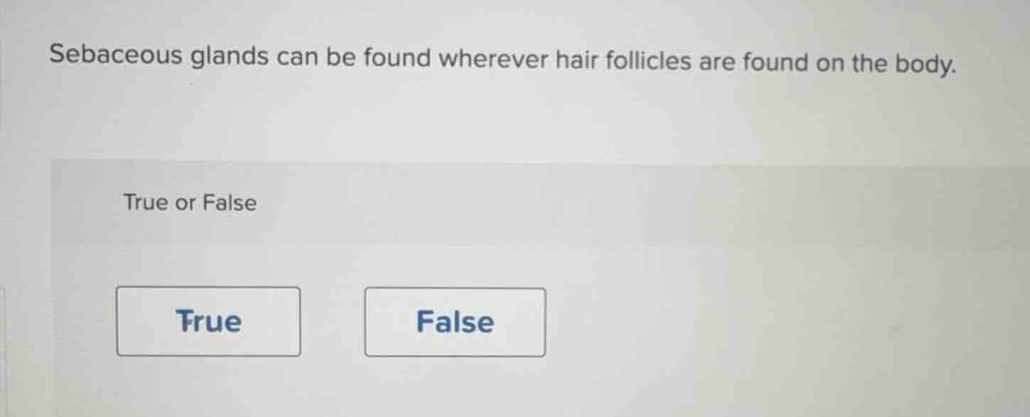 sebaceous glands can be found wherever hair follicles are found on the …