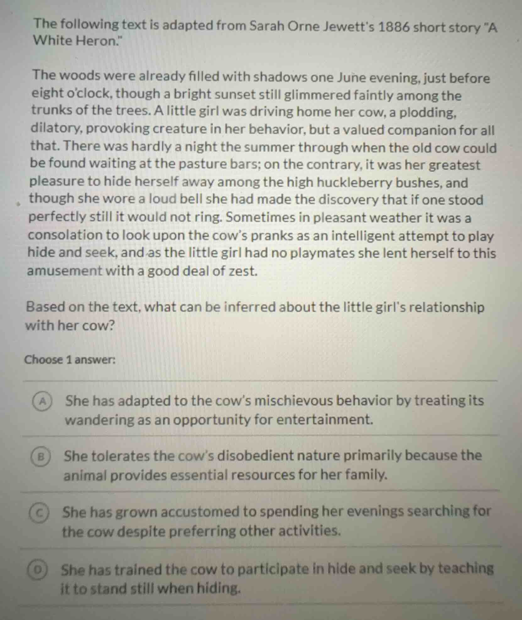 the following text is adapted from sarah orne jewetts 1886 short story …