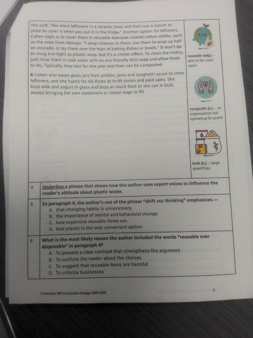 4 underline a phrase that shows how the author uses expert voices to in…