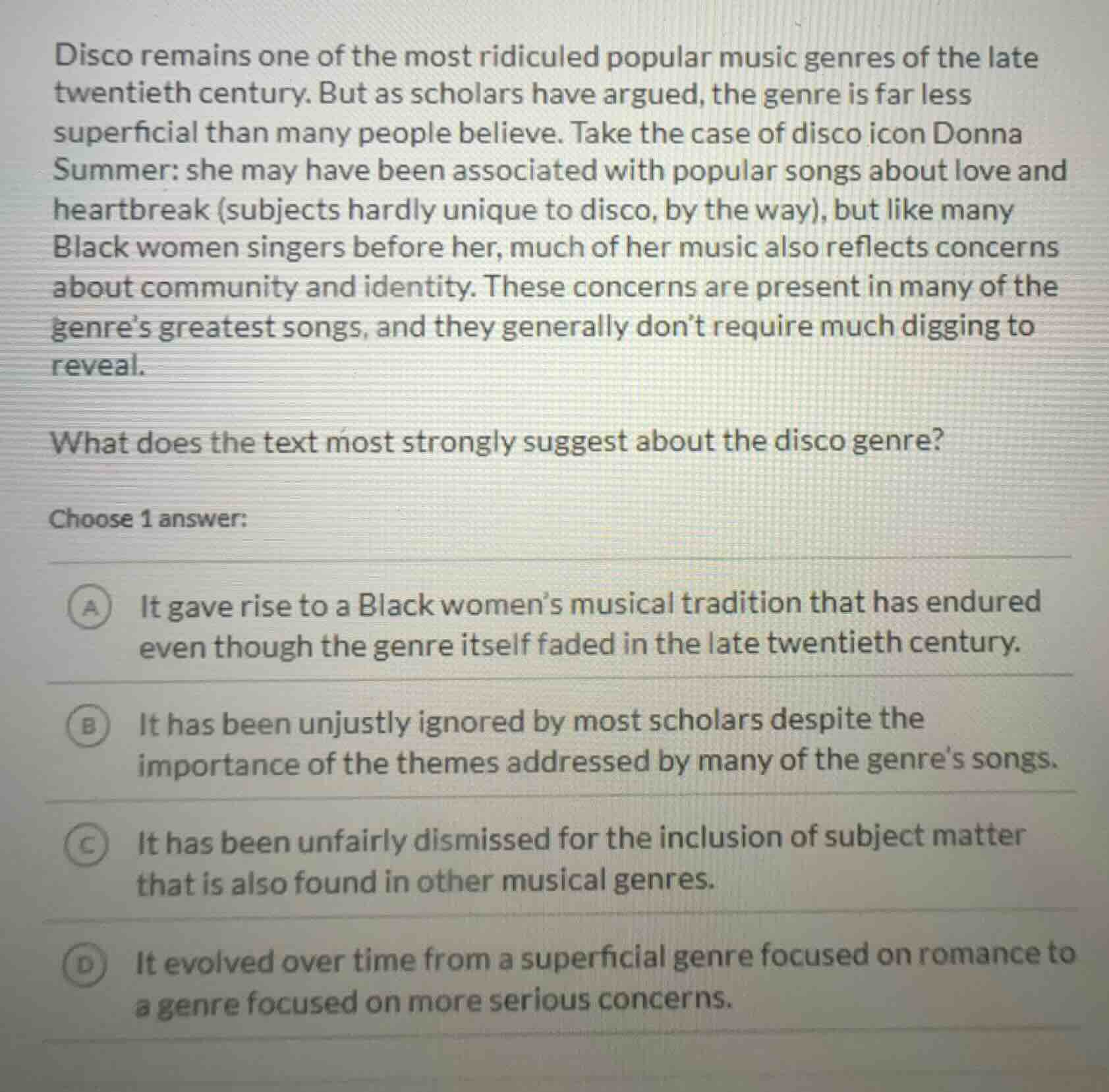 disco remains one of the most ridiculed popular music genres of the lat…