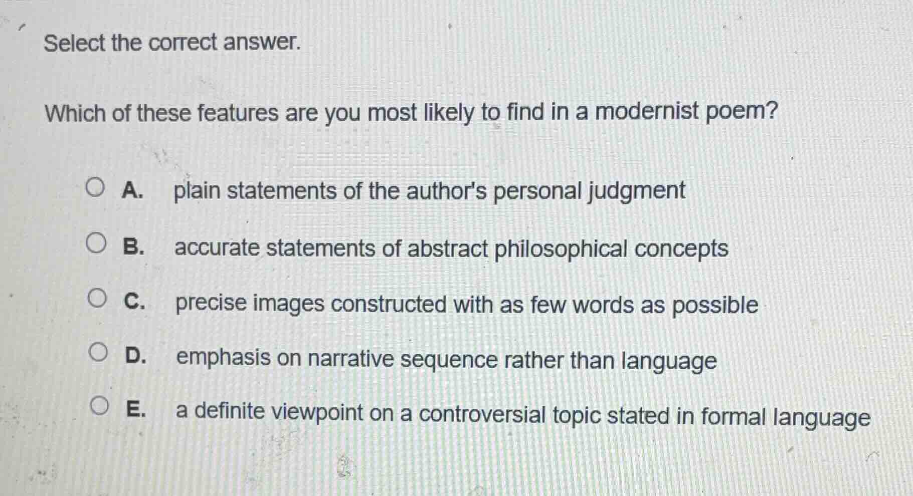 select the correct answer. which of these features are you most likely …