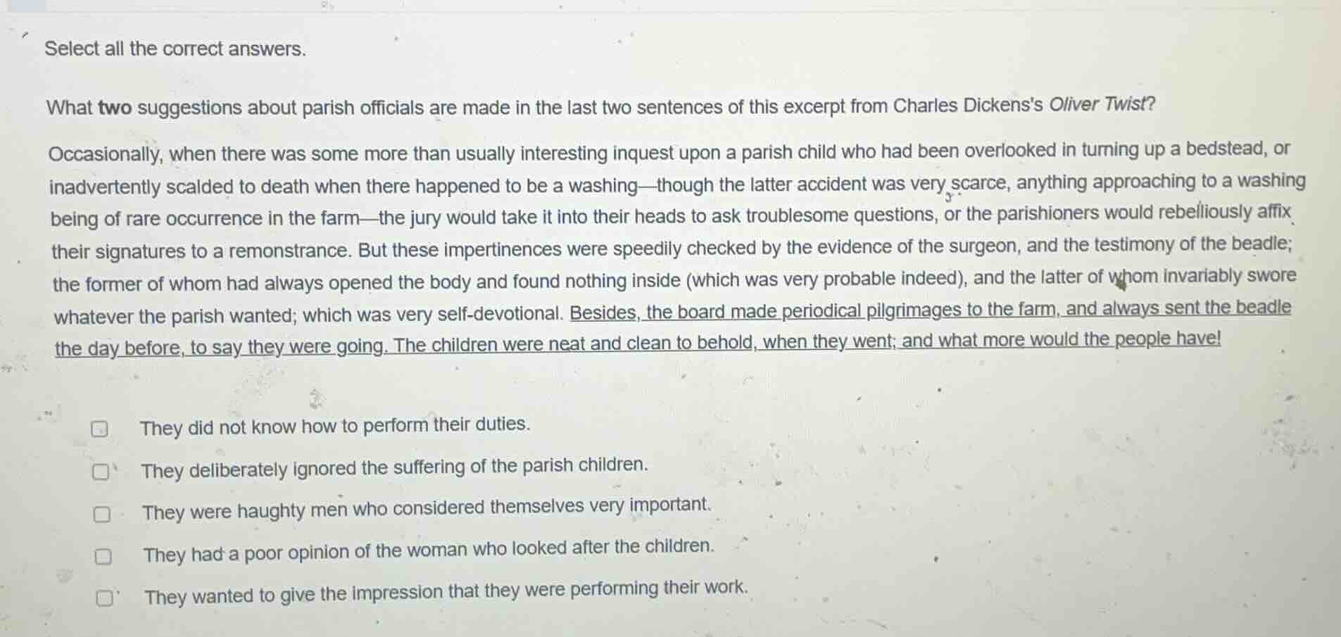 select all the correct answers. what two suggestions about parish offic…