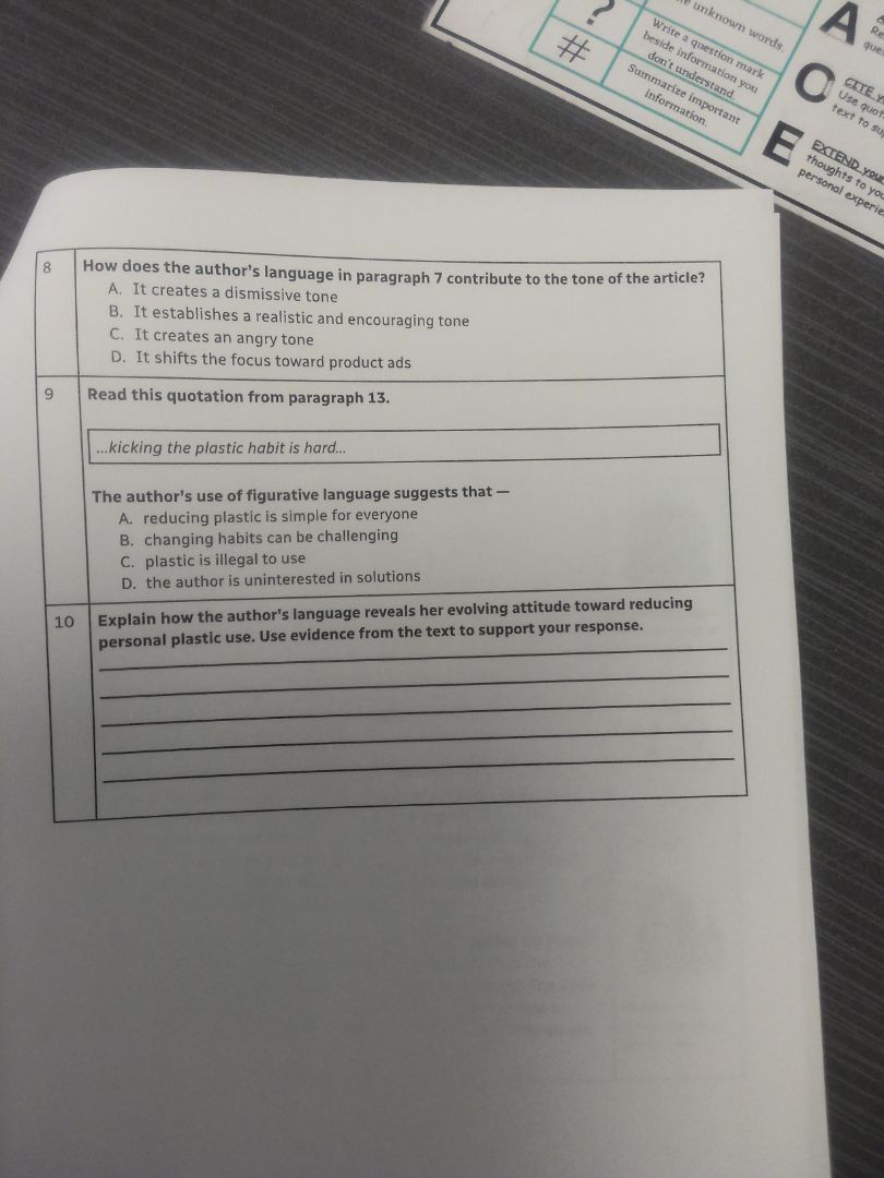 8 how does the author’s language in paragraph 7 contribute to the tone …