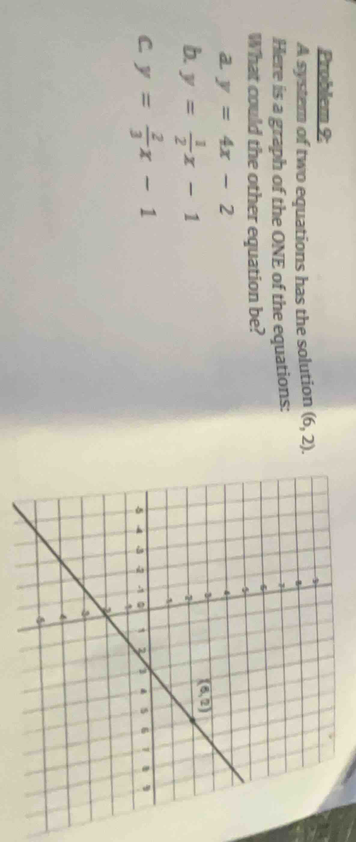 problem 2 a system of two equations has the solution (6, 2). here is a …