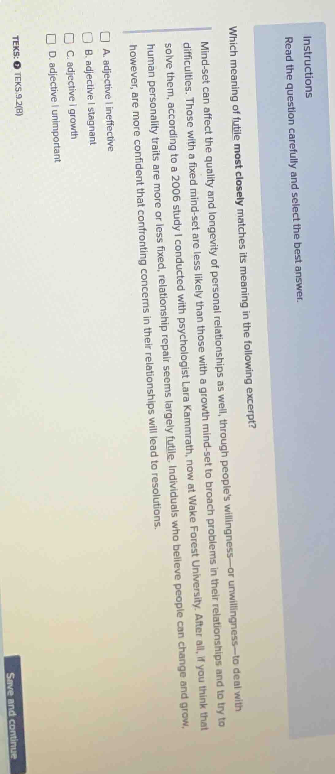 instructions read the question carefully and select the best answer. wh…