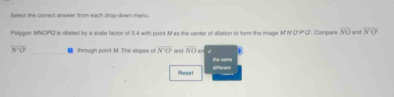 select the correct answer from each drop - down menu. polygon mnopq is …