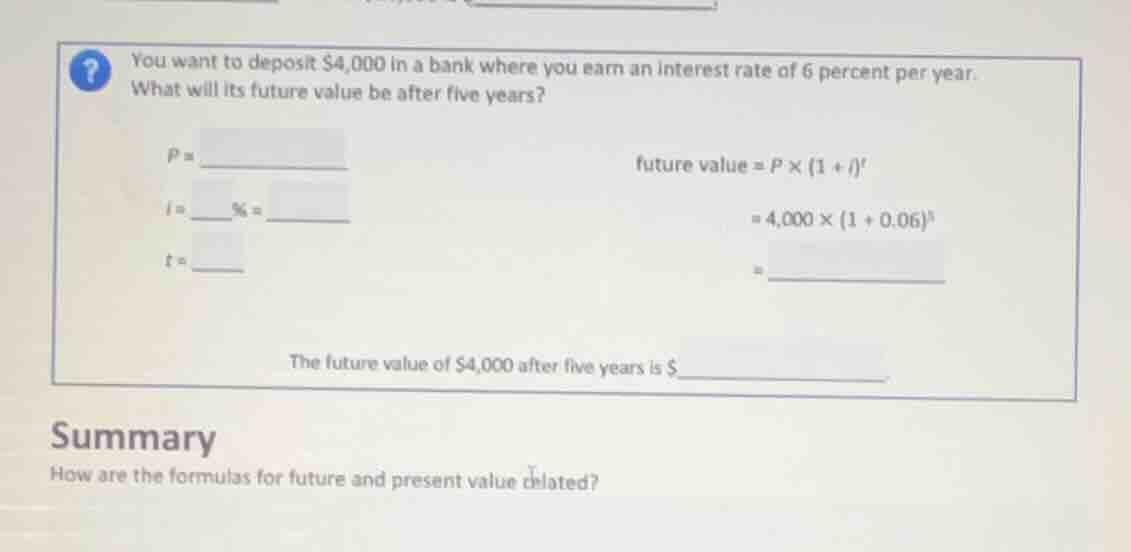 you want to deposit $4,000 in a bank where you earn an interest rate of…