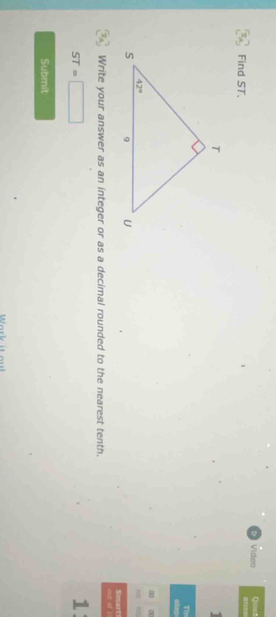 find st. write your answer as an integer or as a decimal rounded to the…