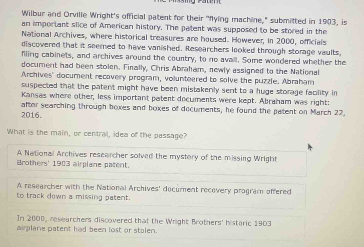 the missing patent wilbur and orville wrights official patent for their…