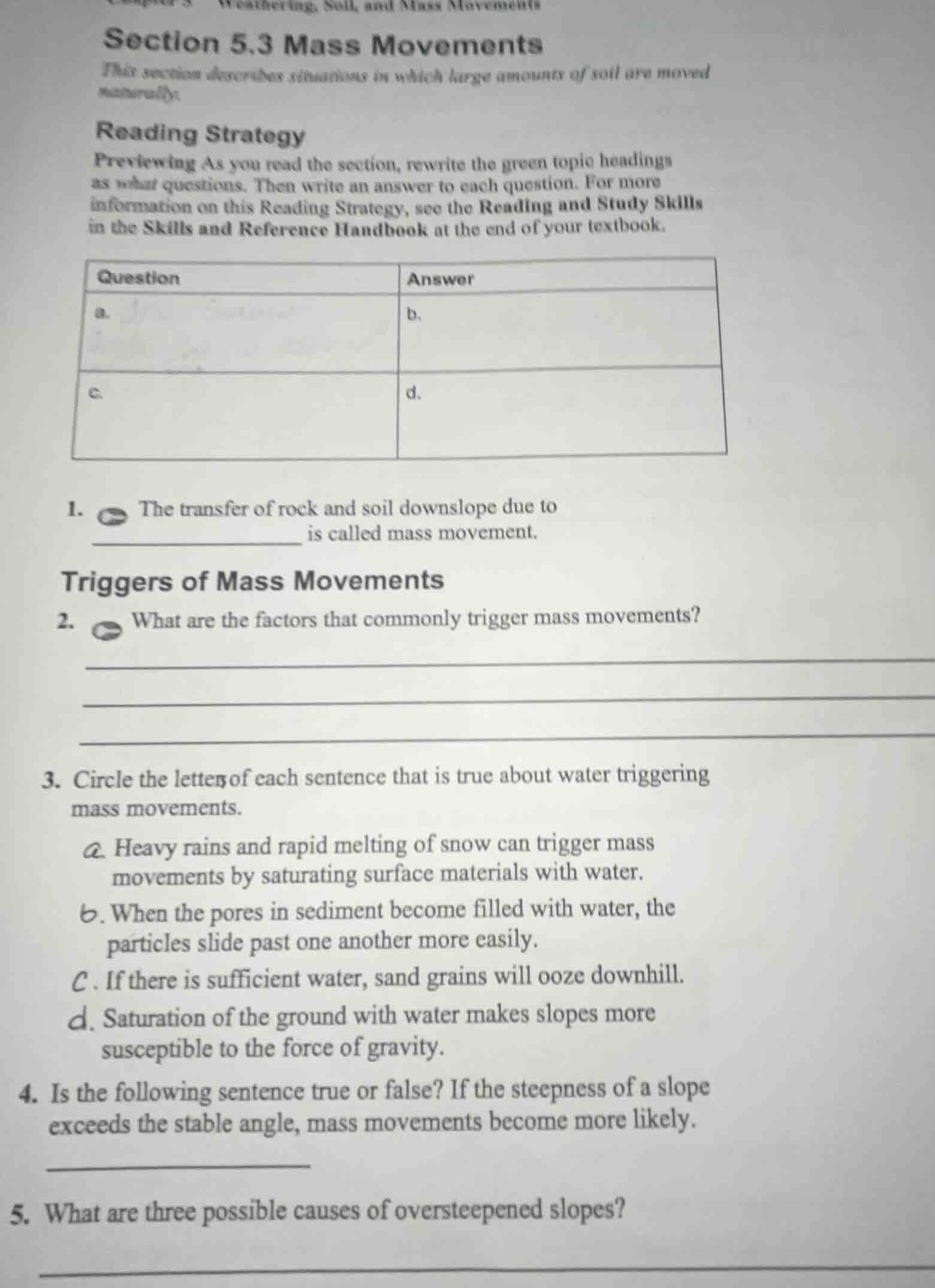 section 5.3 mass movements this section describes situations in which l…