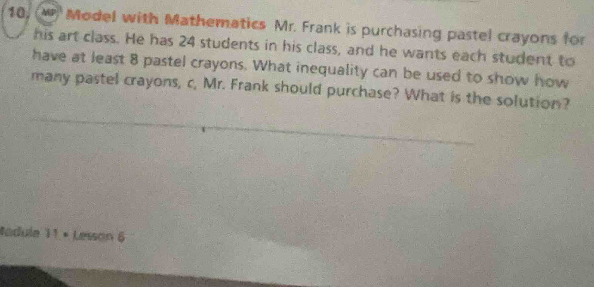 10. mp model with mathematics mr. frank is purchasing pastel crayons fo…