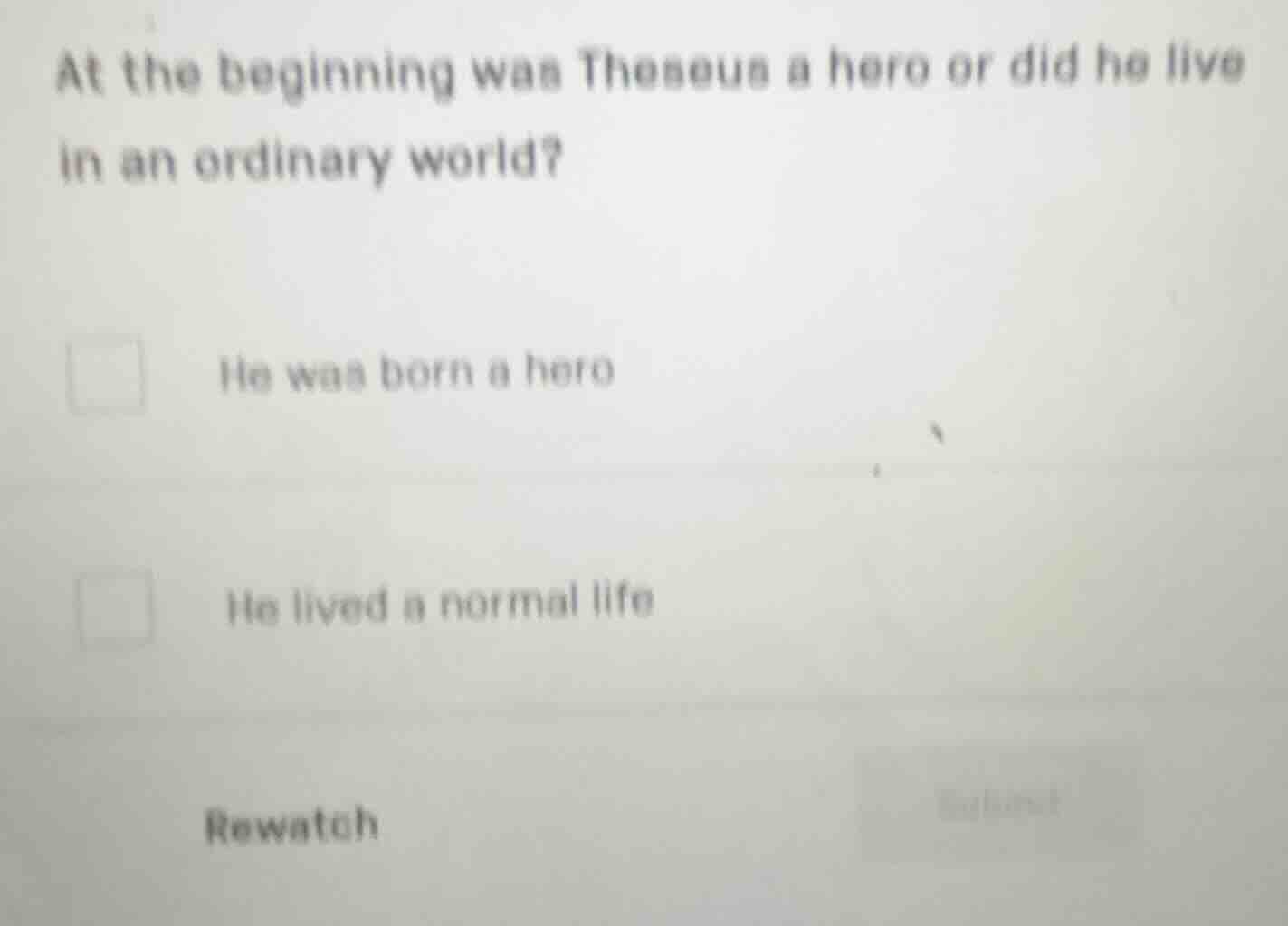 at the beginning was theseus a hero or did he live in an ordinary world…