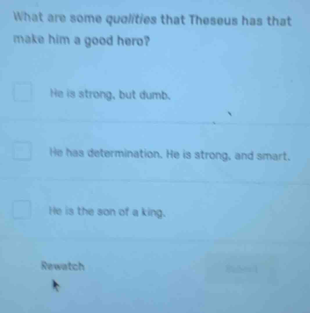 what are some qualities that theseus has that make him a good hero? he …