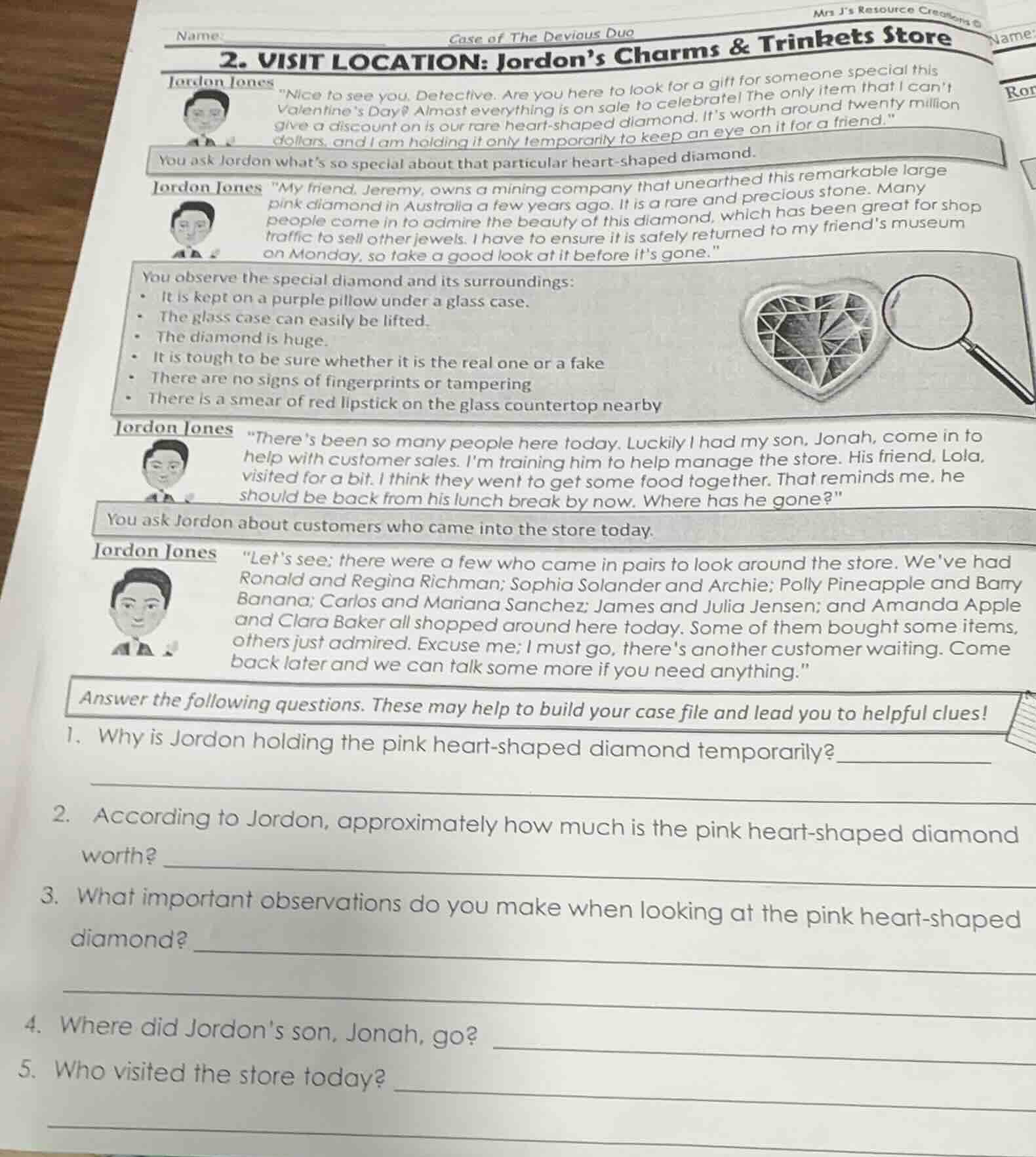 case of the devious duo 2. visit location: jordon’s charms & trinkets s…