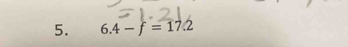 5. 6.4 - f = 17.2