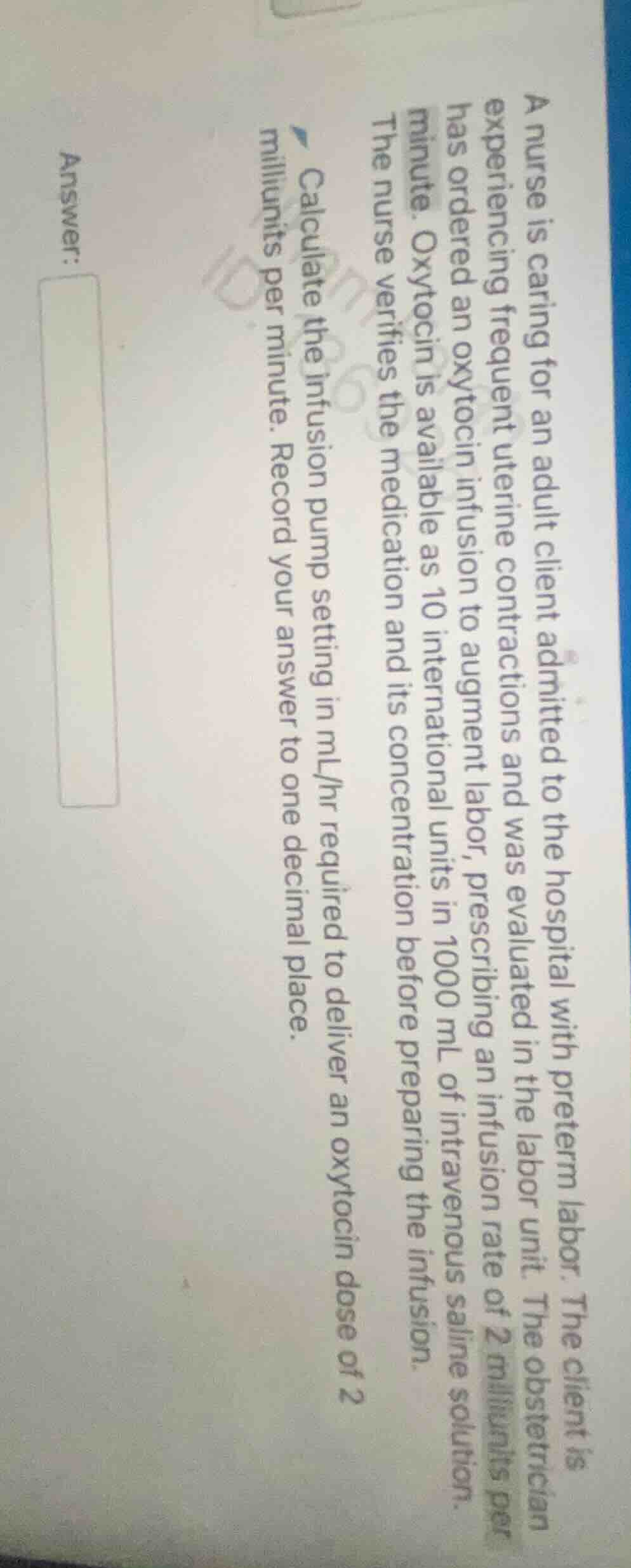 a nurse is caring for an adult client admitted to the hospital with pre…