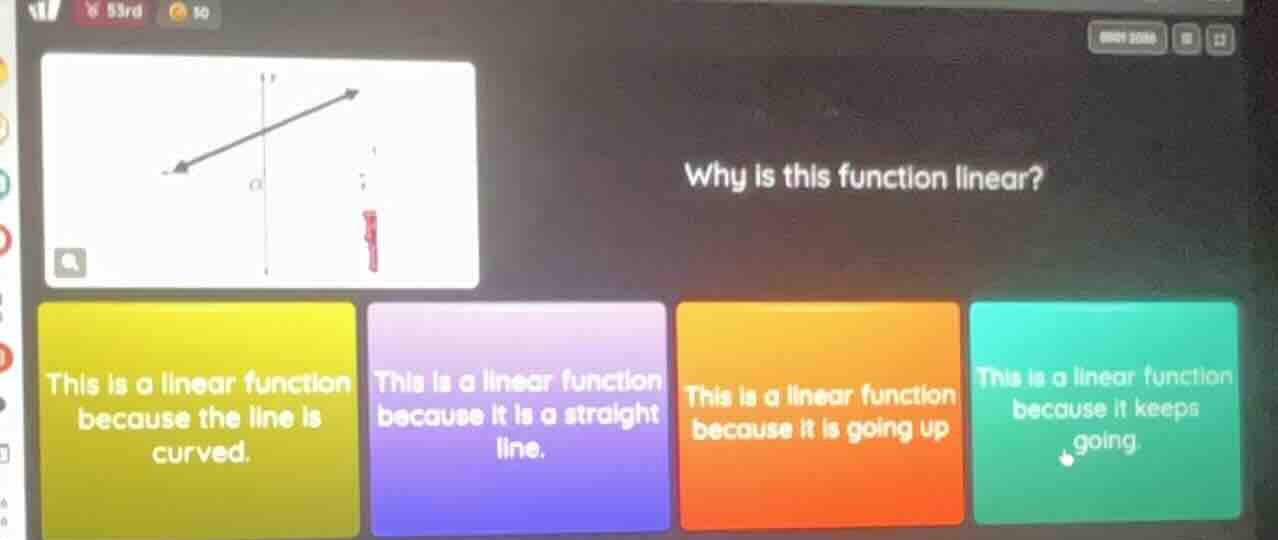 why is this function linear? this is a linear function because the line…