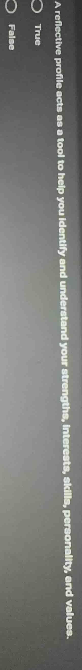 a reflective profile acts as a tool to help you identify and understand…