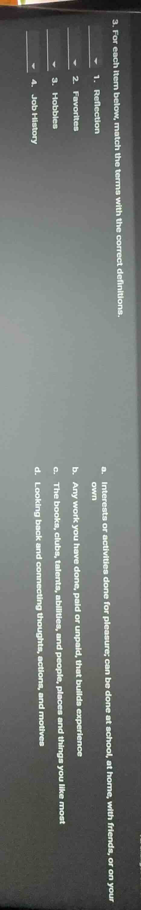 3. for each item below, match the terms with the correct definitions. 1…