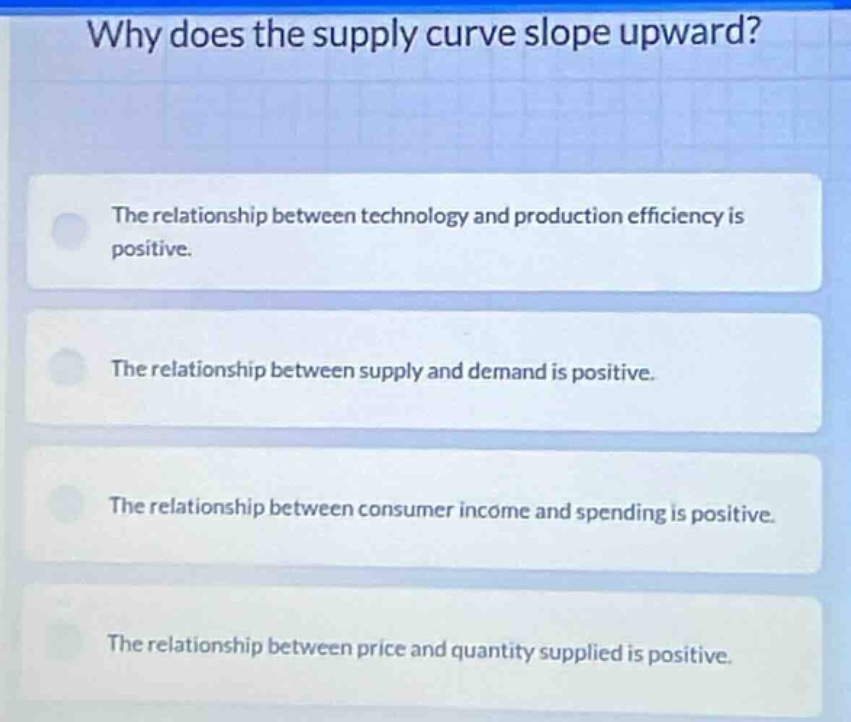 why does the supply curve slope upward? the relationship between techno…