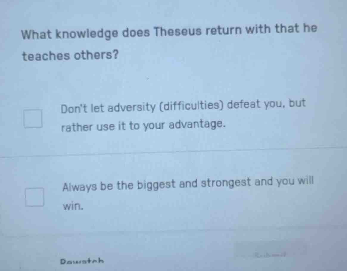 what knowledge does theseus return with that he teaches others? dont le…