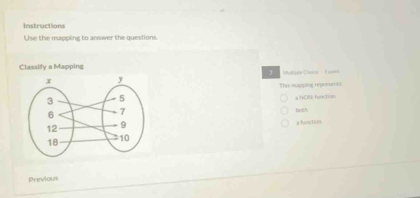 instructions use the mapping to answer the questions. classify a mappin…