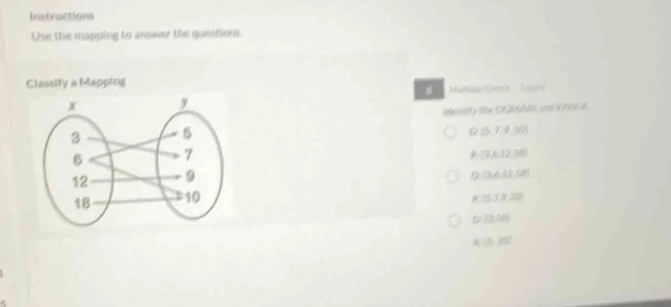 instructions use the mapping to answer the questions. classify a mappin…