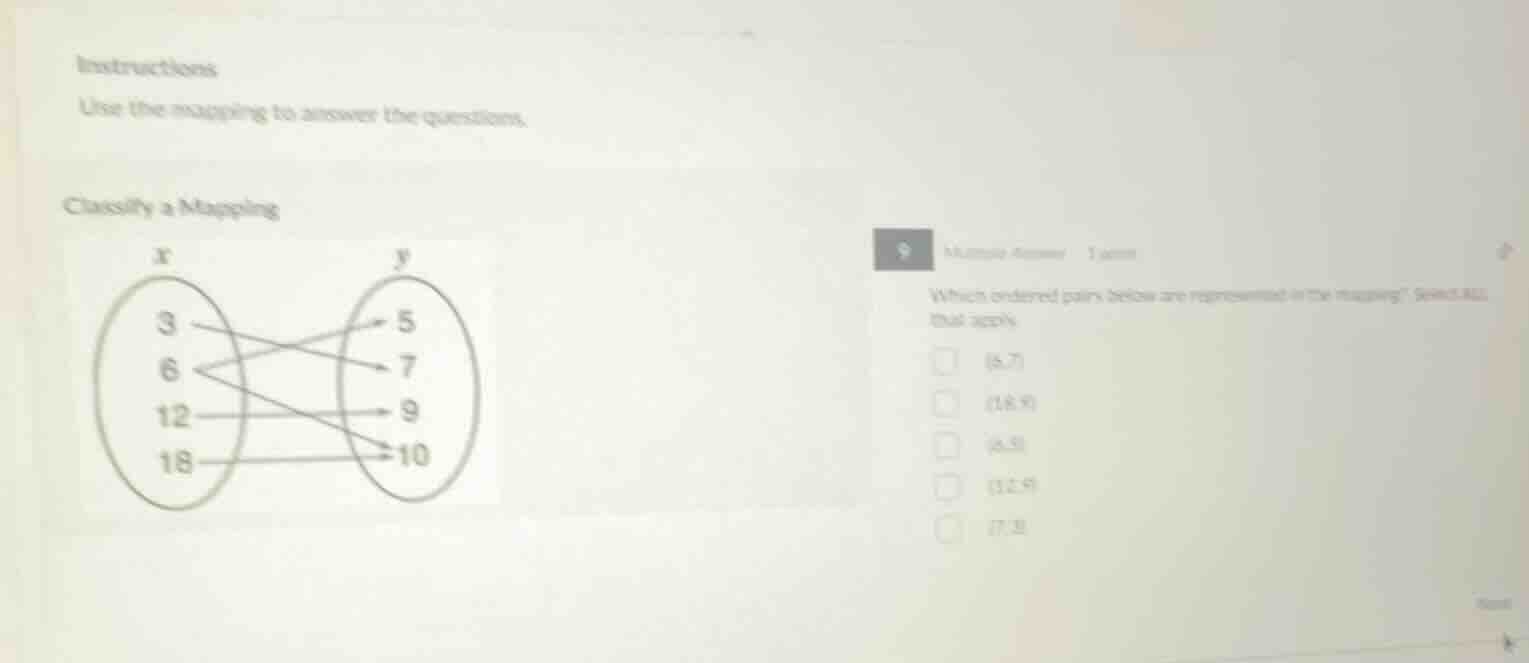 instructions use the mapping to answer the questions. classify a mappin…