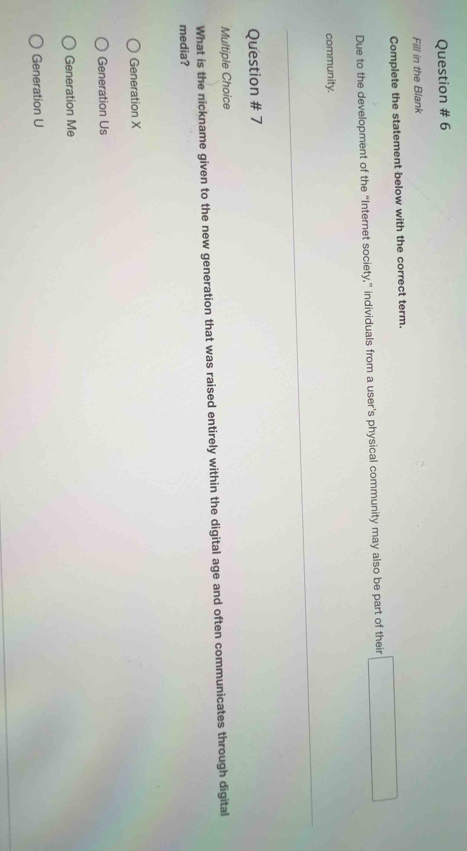 question # 6 fill in the blank complete the statement below with the co…