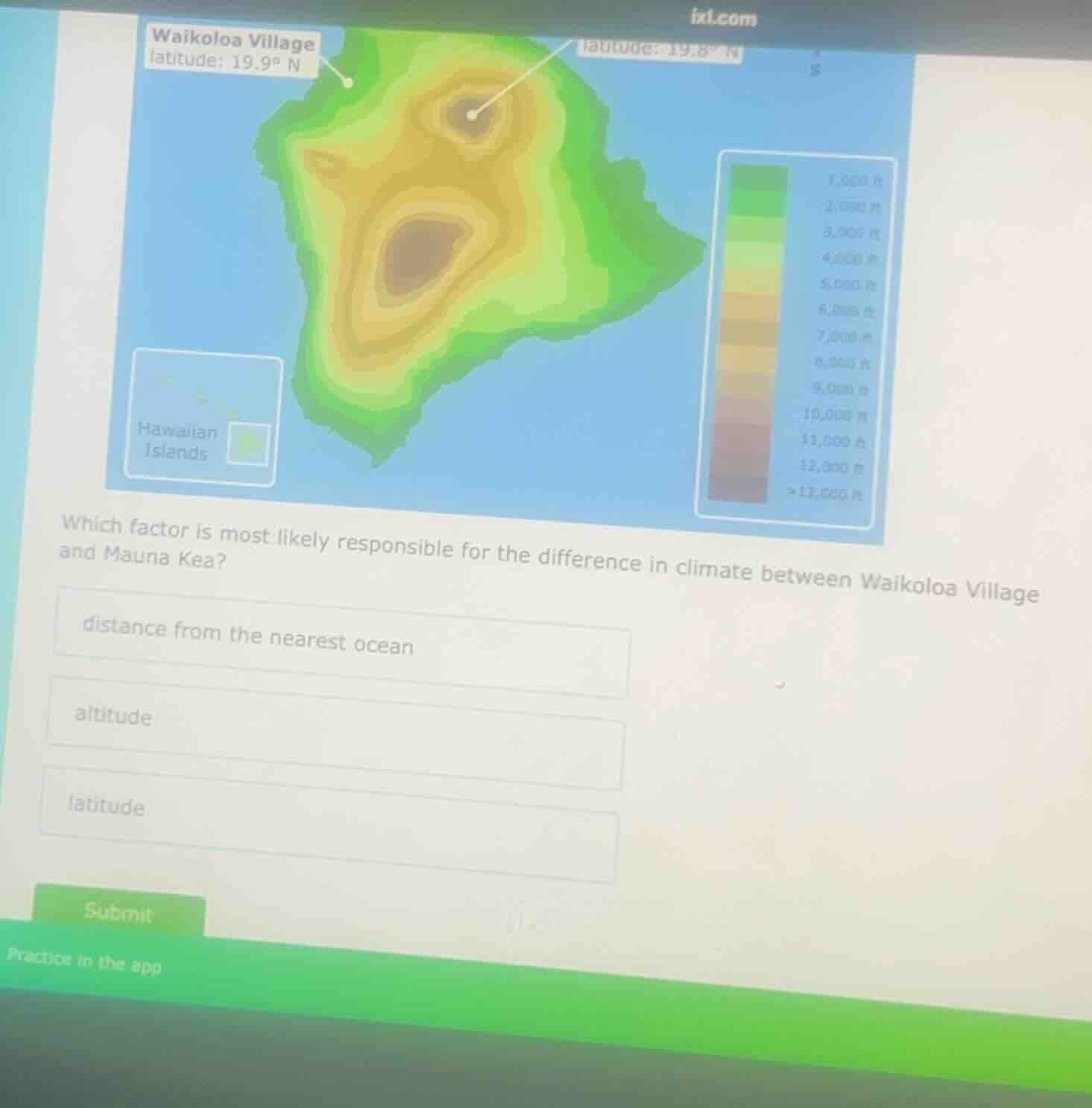 which factor is most likely responsible for the difference in climate b…
