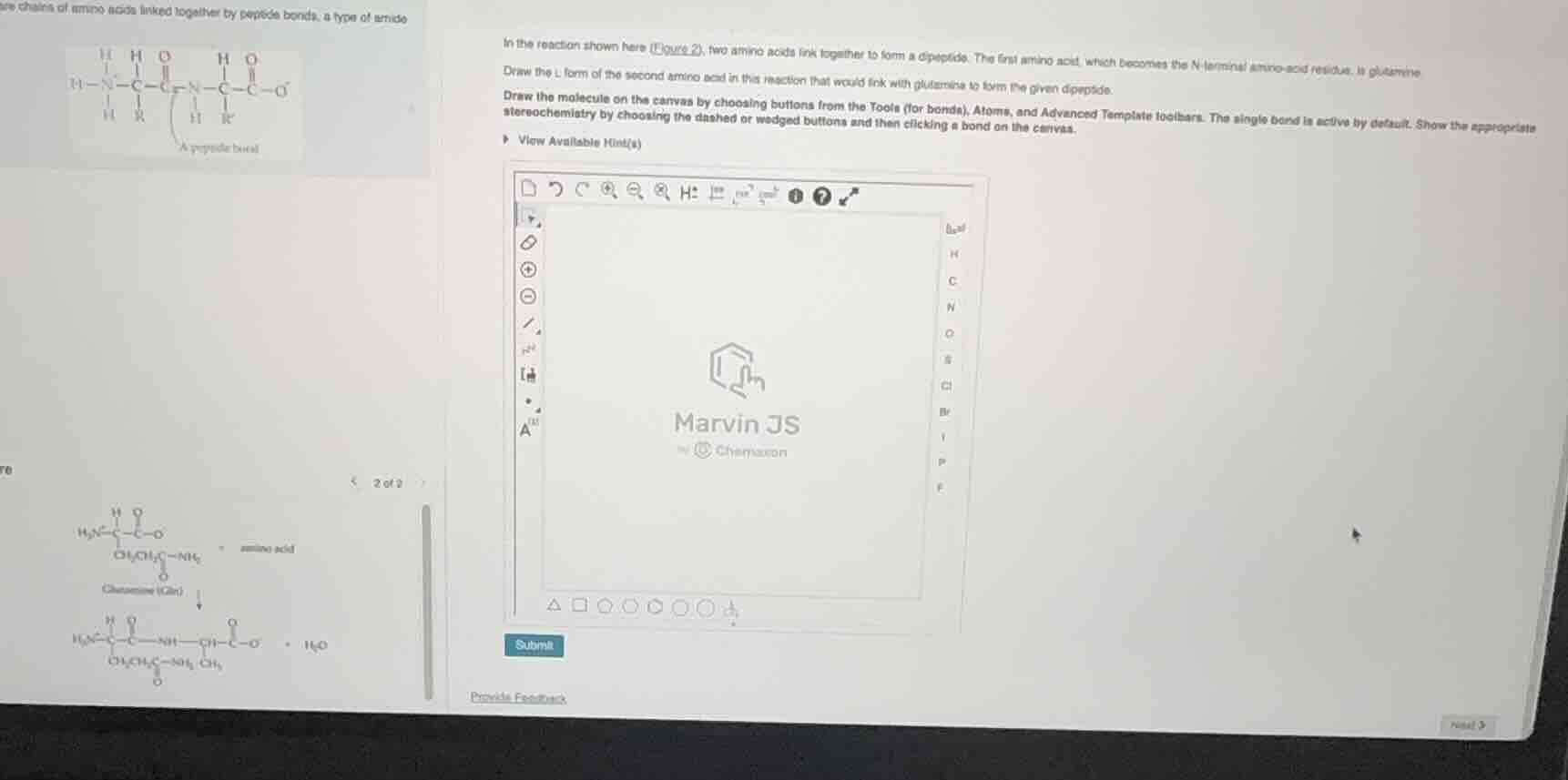 in the reaction shown here (figure 2), two amino acids link together to…