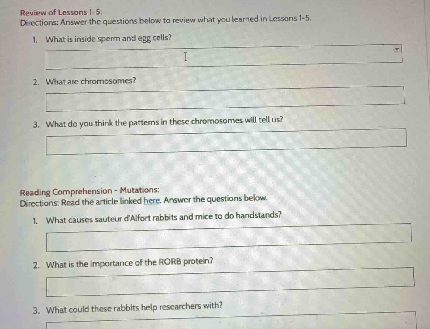 review of lessons 1-5: directions: answer the questions below to review…