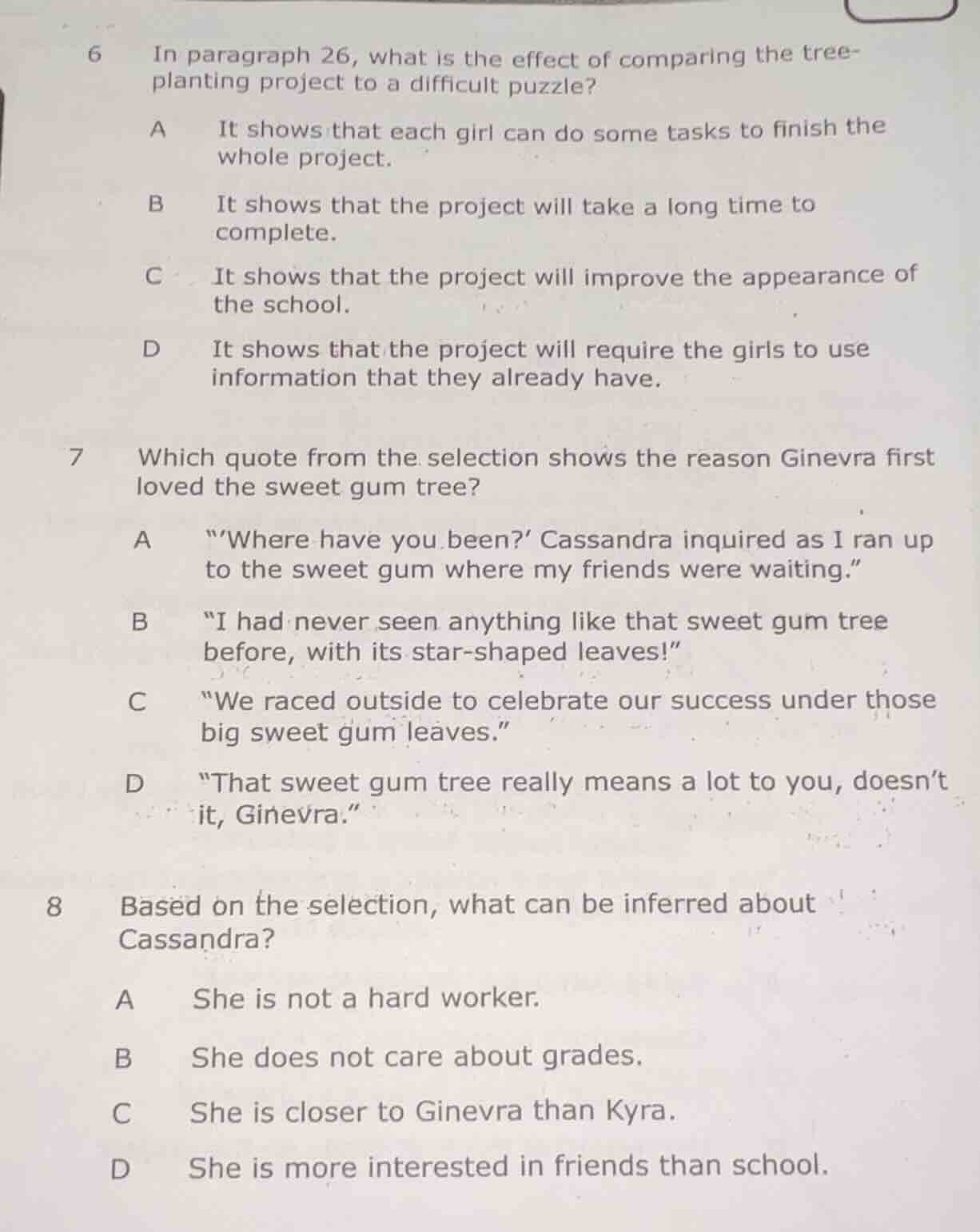 6 in paragraph 26, what is the effect of comparing the tree-planting pr…