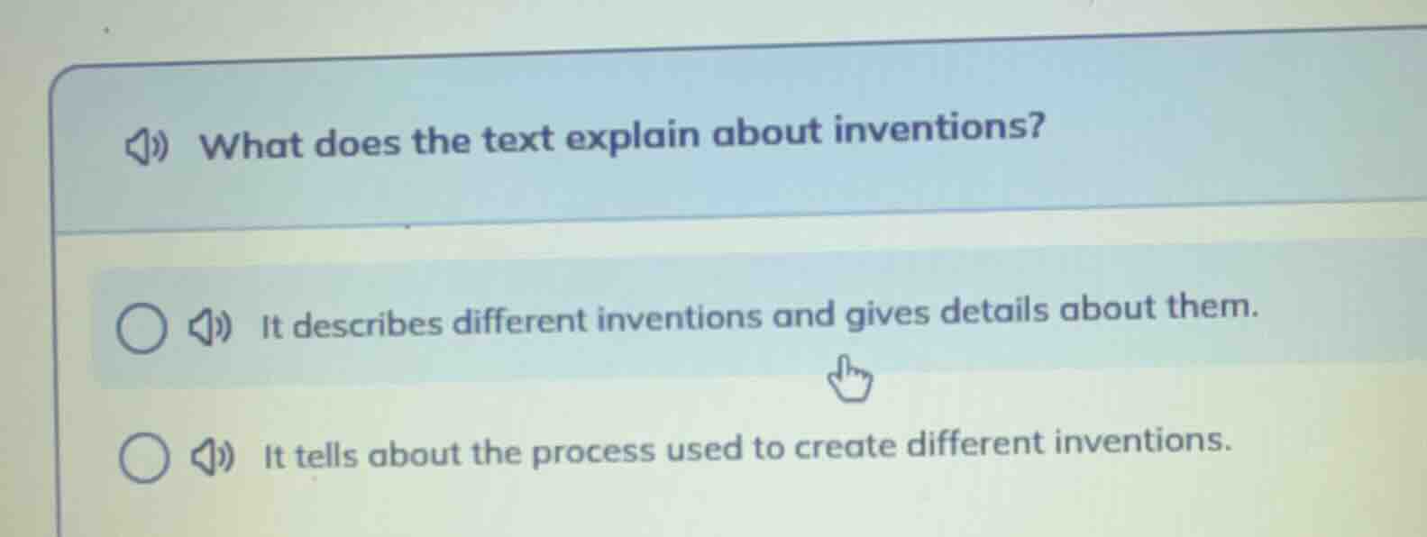 what does the text explain about inventions? it describes different inv…