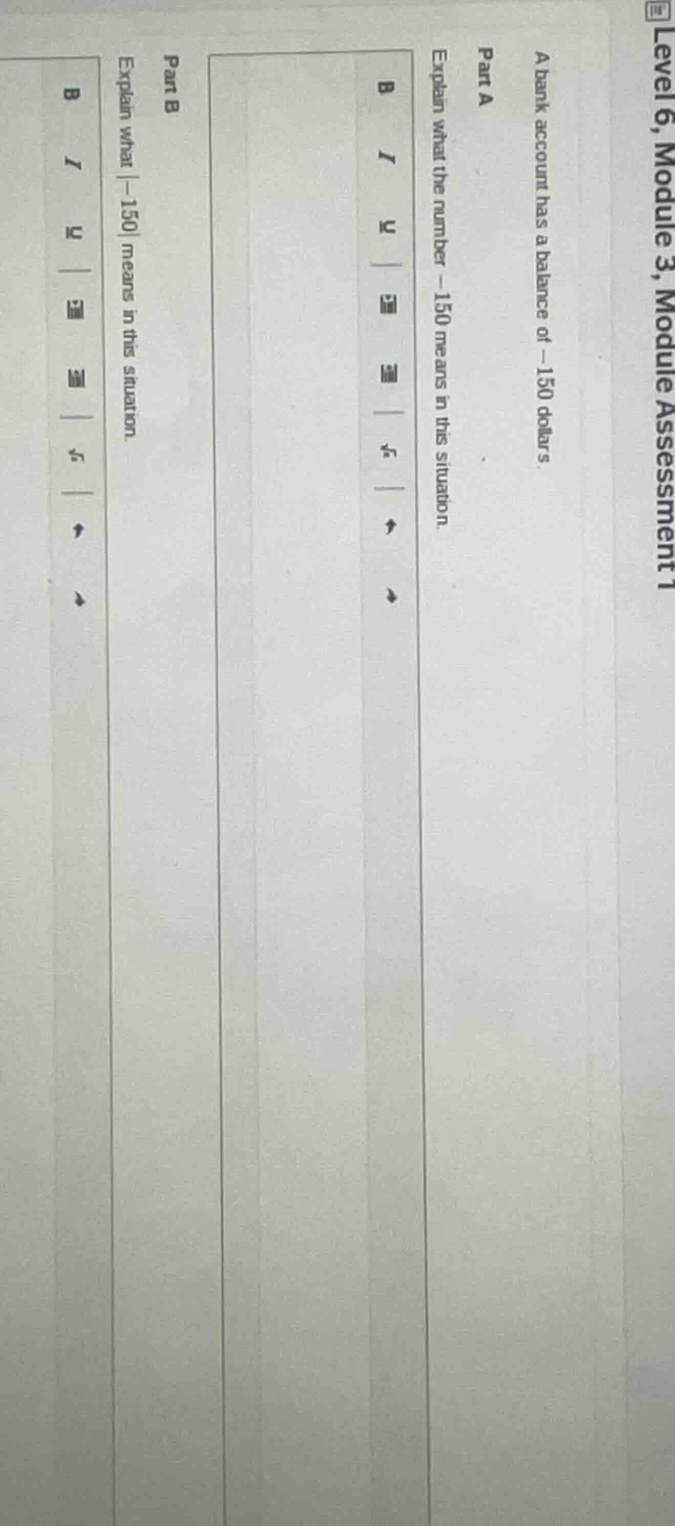 level 6, module 3, module assessment 1 a bank account has a balance of …