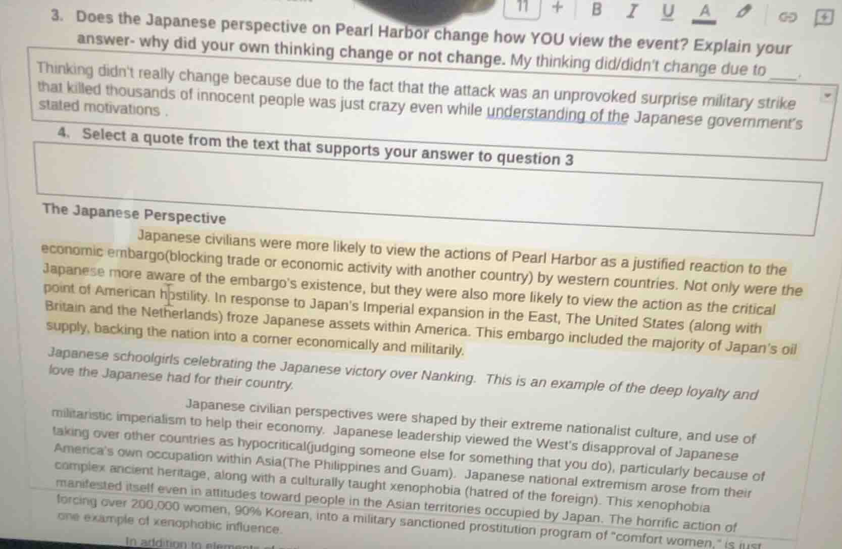 3. does the japanese perspective on pearl harbor change how you view th…