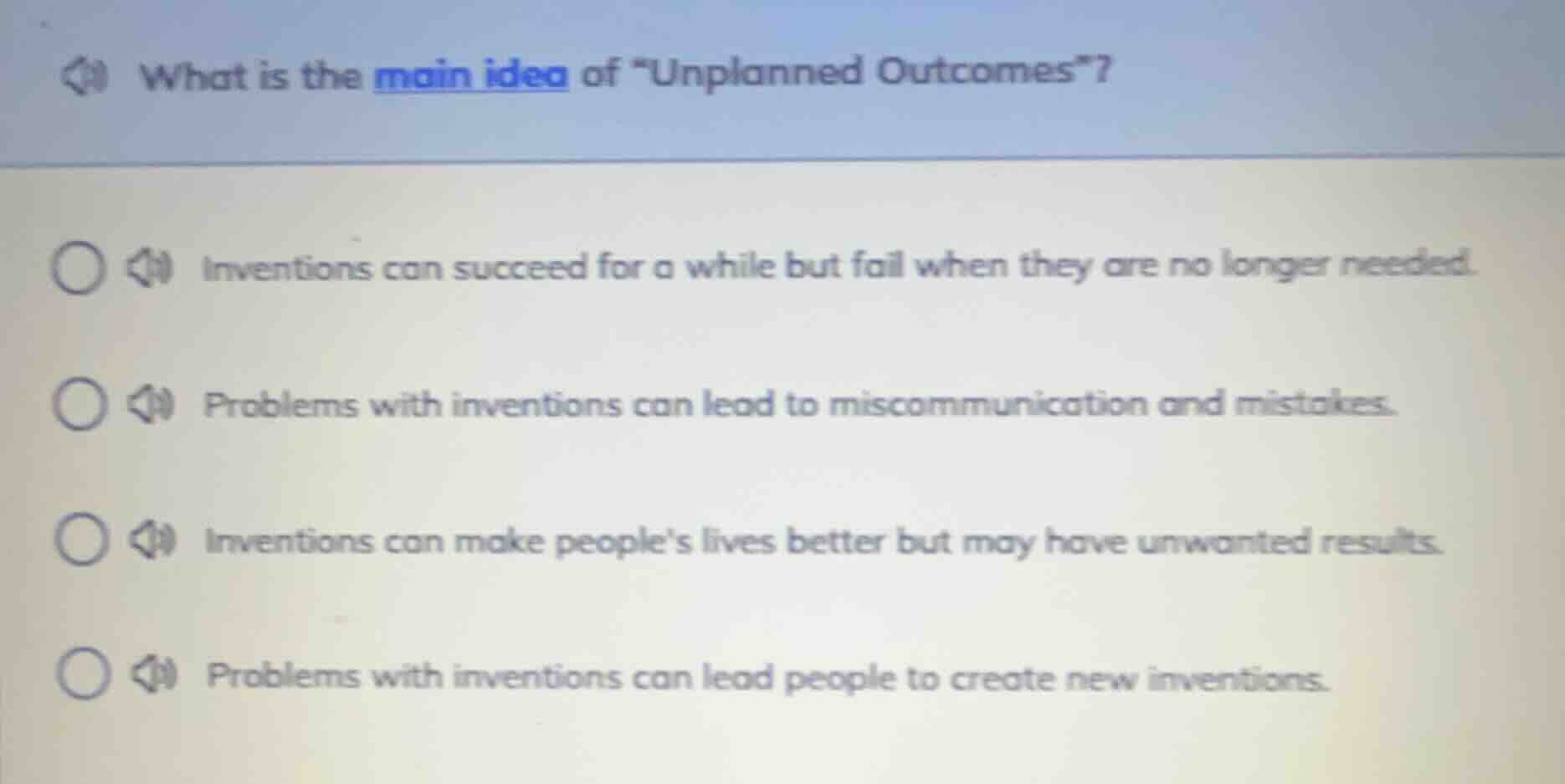 what is the main idea of \unplanned outcomes\? inventions can succeed f…