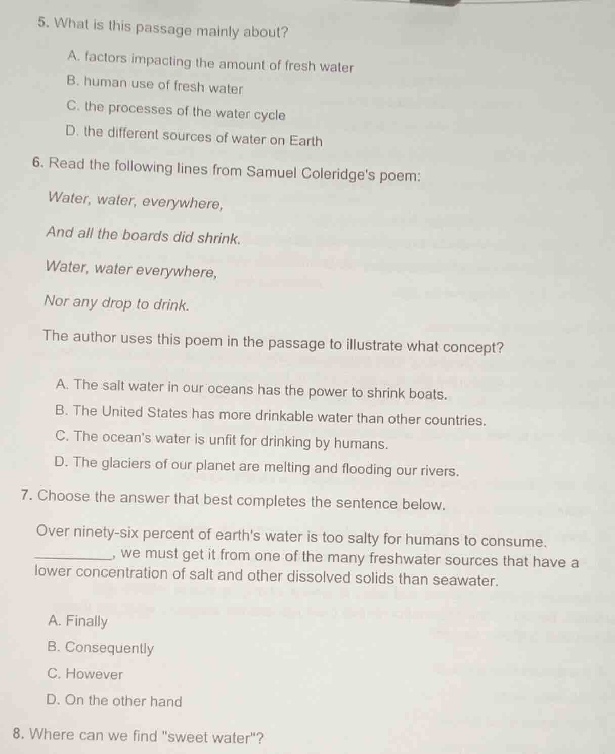 5. what is this passage mainly about? a. factors impacting the amount o…