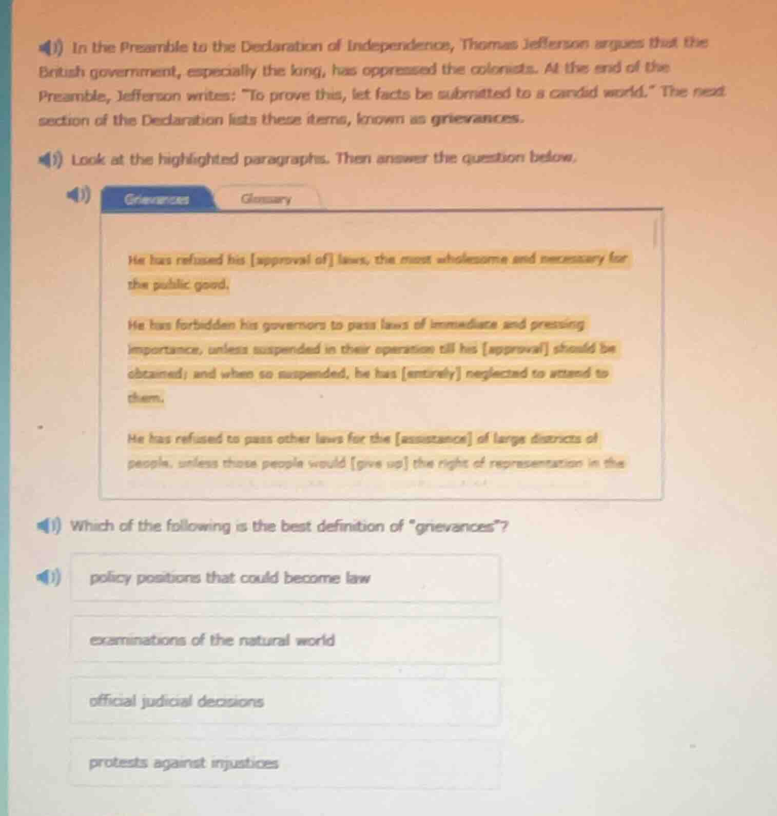 in the preamble to the declaration of independence, thomas jefferson ar…