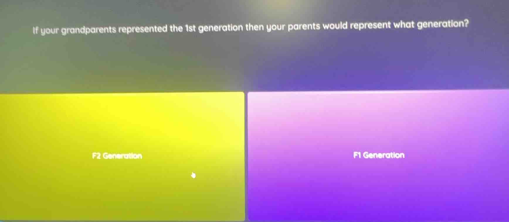 if your grandparents represented the 1st generation then your parents w…