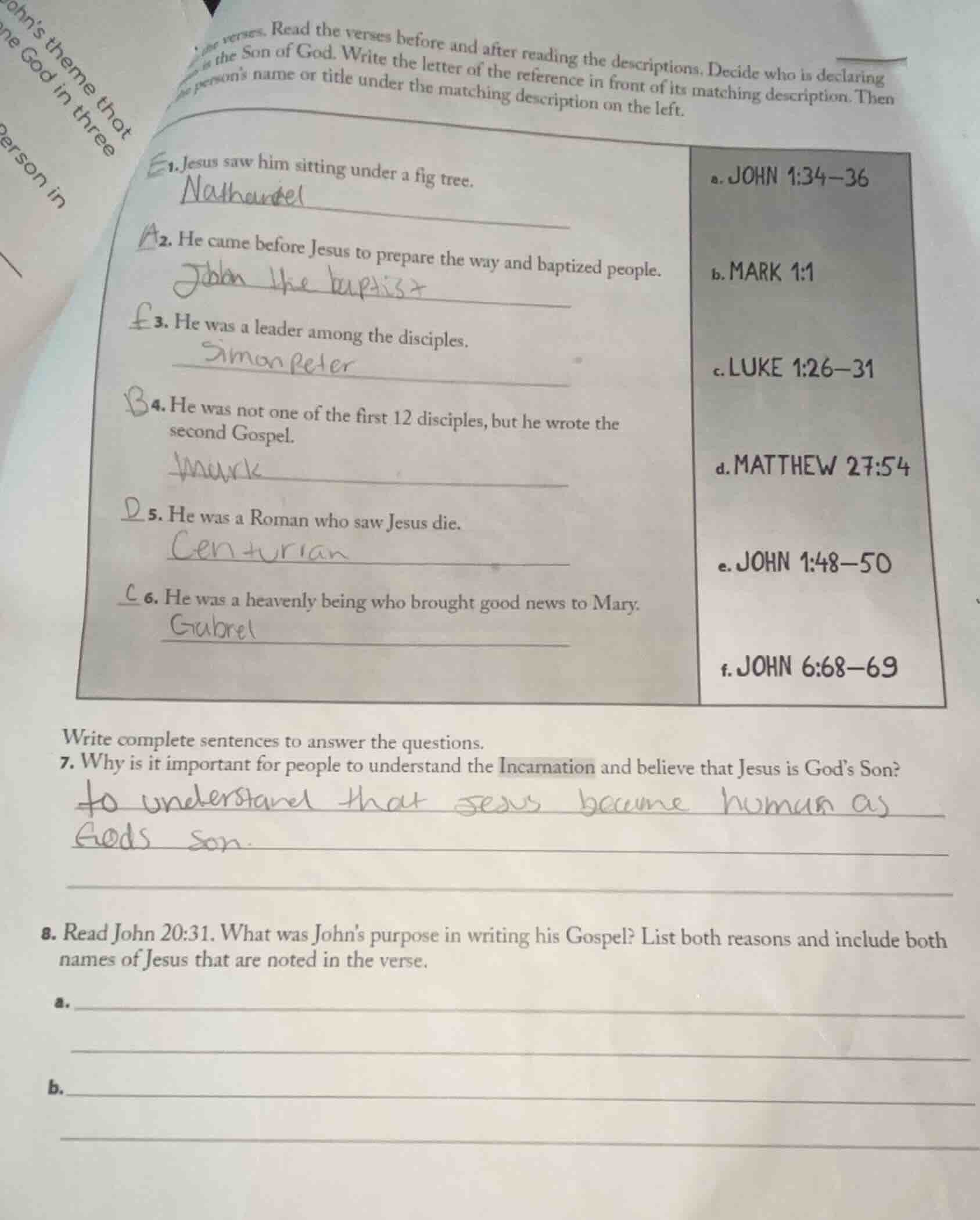 verses. read the verses before and after reading the descriptions. deci…