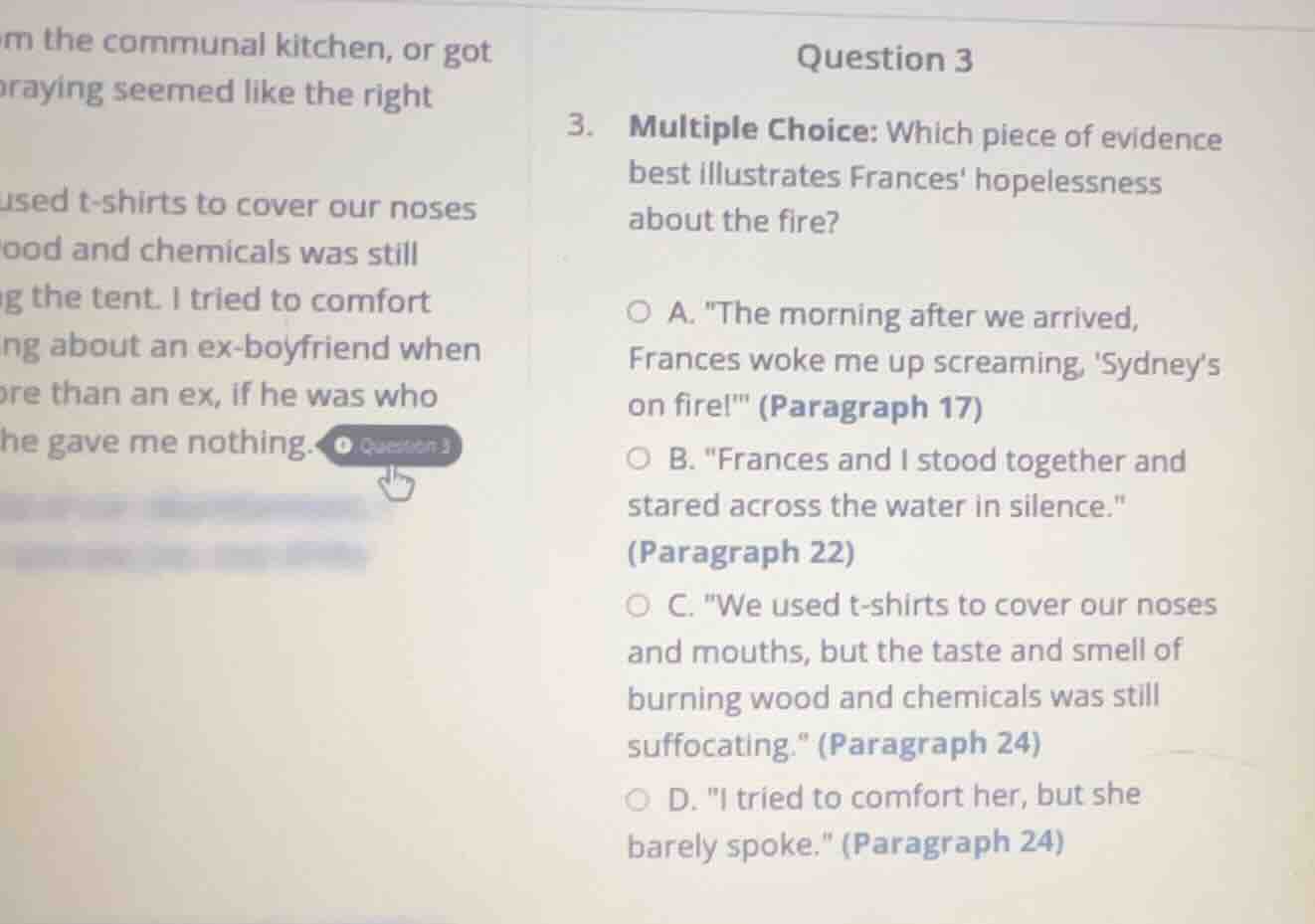 question 3 3. multiple choice: which piece of evidence best illustrates…