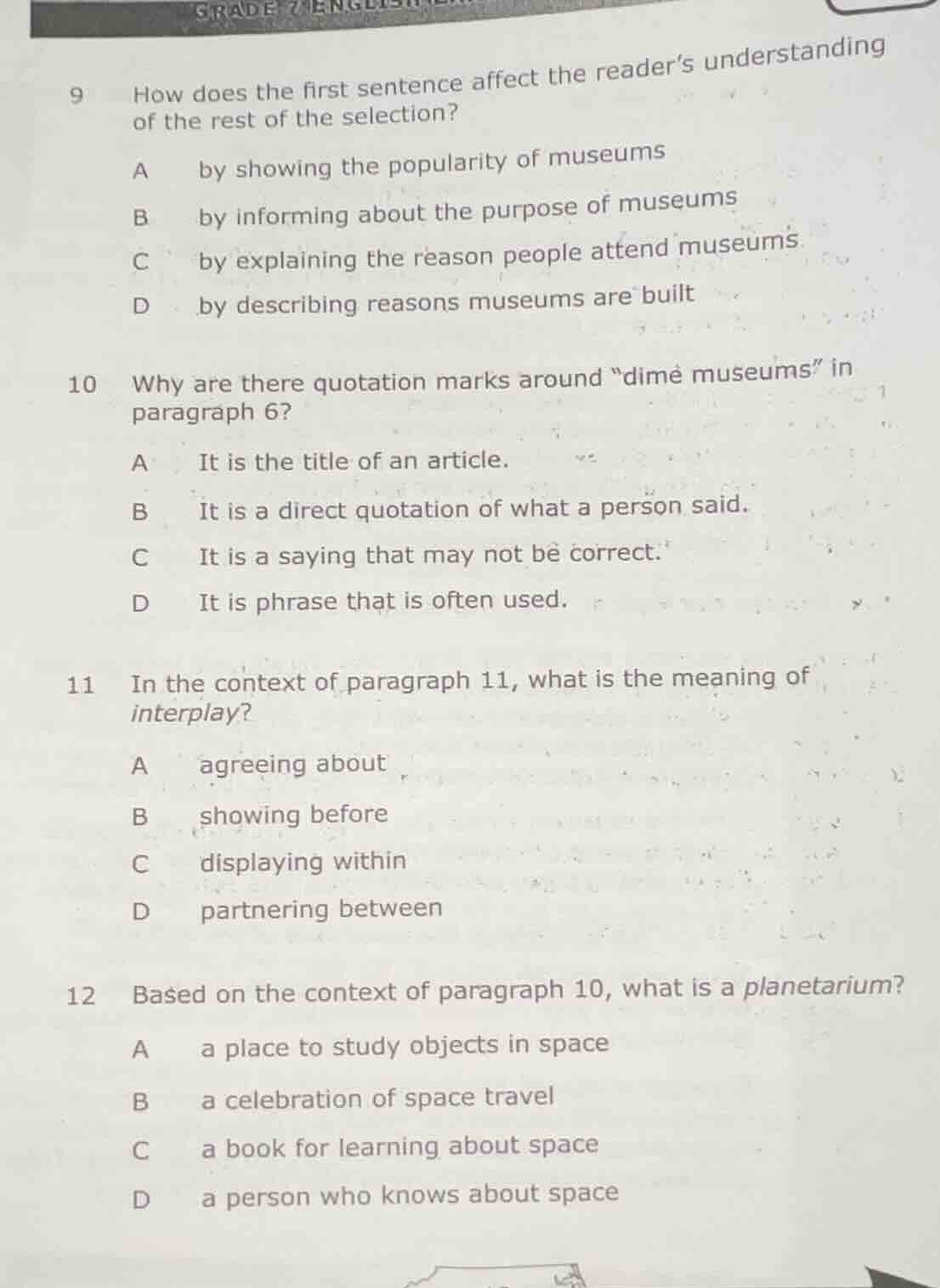 9 how does the first sentence affect the reader’s understanding of the …