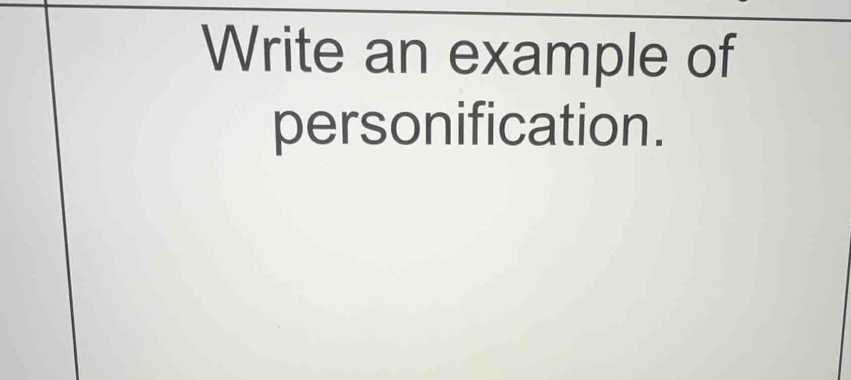 write an example of personification.