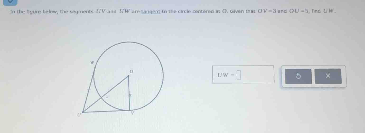 in the figure below, the segments $overline{uv}$ and $overline{uw}$ are…