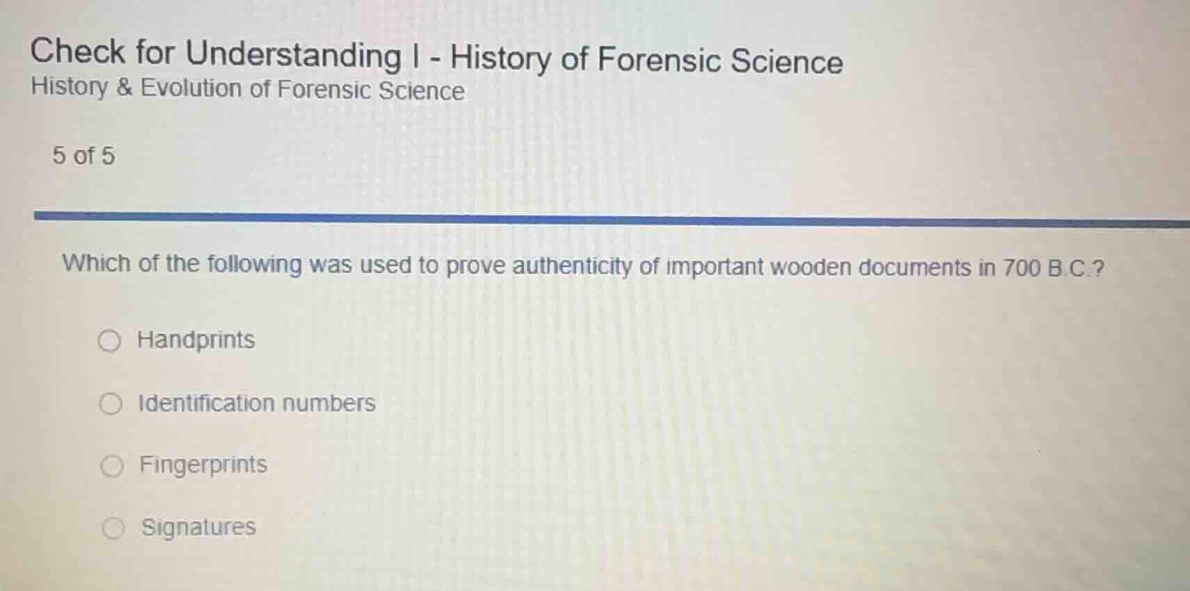 check for understanding i - history of forensic science history & evolu…